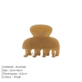 Khaki acetate pumpkin hair claw clip measuring 5cm x 4cm for ponytail styling - Khaki