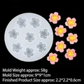 Moule en silicone pour 8 cavités en forme de fleurs de cerisier pour bougies et chocolat - 7# Fleur de cerisier (B1112) / Vert foncé