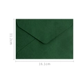 Dark green textured linen paper envelope with V-flap design, 16.1cm x 11.2cm size - Dark Green