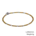 Minimalist 3:1 NK gold and silver chain bracelet in stainless steel with lobster clasp - Two-tone Gold Silver Chain (3mm x 200mm)