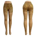 Plus size high waist leopard print stockings in brown and black leopard pattern finish - Plus Size (45-150kg) / Leopard Nude
