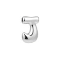 Silver chubby letter J pendant necklace in polished metal for women and girls - Letter J / Silver
