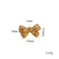 18k gold plated stainless steel bow charm with 15mm width and 2.43g weight details - Style F / Gold