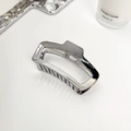 Minimalistische silberne Haarspange aus Metall mit Hochglanz-Finish und Hohlraum-Design - 9.8CM / Geometrisch Grau