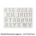 Gothic alphabet silicone mold for fondant and chocolate, letters size 2.2cm to 3.2cm - 3# Uppercase Letters A-Z / Gray