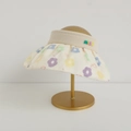 Detail of girls' sun hat featuring colorful 3D MISS letters and floral pattern on brim - Beige / 54cm (4-12 Years)