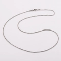 Collana a catena a corda in acciaio inossidabile argento con chiusura a moschettone - Argento 2mm 45cm