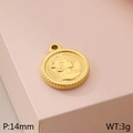 Golden 14mm Elizabeth II coin pendant made of stainless steel for DIY jewelry making - 14mm Coin Queen (KLJ5955-Z)