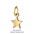Gold star-shaped stainless steel jewelry pendant 8x12mm for DIY crafting projects - Large Star-Gold (8x12mm) / 5 Pcs/Pack