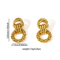 Exaggerated gold titanium steel hoop earrings featuring interlocking textured rings - Interlocked Multi-ring Style ZY0713