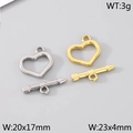 Herzförmiger OT-Knebelverschluss aus Edelstahl 304 für DIY-Schmuckherstellung - Stil 1 Herzform (KLJ7468-Z) / Gold