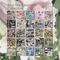 Japanese style 50pcs scrapbooking stickers set for journal featuring floral and vintage designs - Blue Sky Fireworks (Dream Core Journal)