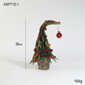 Mini albero di Natale artificiale innevato con bacche rosse in vaso bianco, 25cm - Albero Verde Con Bacche Rosse Da 25CM