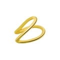 Minimalist multi-layer gold plated ear cuff with polished wave design for non-pierced ears - Simple Wave Shape Style (Light KC Gold 5975)