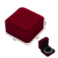 Macro detail of wine red velvet jewelry box for bracelets with 9x9x4cm dimensions - Bracelet/Watch Box / Burgundy