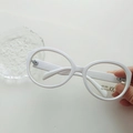 White oval frames kids UV400 sunglasses with wide temples for boys and girls - White Frame White Lens