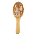 Oval bamboo hair brush with natural wood bristles and air cushion massage feature - Large Oval Air Cushion Brush
