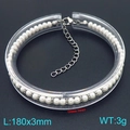 Pulsera minimalista de cuentas de vidrio de 3mm con cierre de acero y longitud 180mm - 180mm x 3mm / Acero 3mm