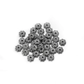 Gros plan de perles d'espacement CCB en forme de fleur pour bijoux DIY - 4mm / Noir Fusil