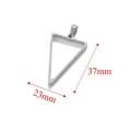 Silver stainless steel hollow triangle pendant for DIY jewelry, size 37mm x 23mm - Triangle / Steel