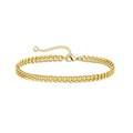 Golden Cuban link chain bracelet featuring a cubic zirconia pendant and lobster clasp - Gold 5 (Cuban Chain)