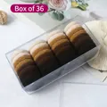 Set of 36 earth-toned elastic velvet hair ties in a transparent storage gift box - 36 Pcs 4-Color Mix