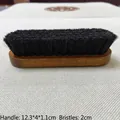 Spazzola per scarpe in faggio con manico 12,3x4x1,1cm e setole nere lunghe 2cm - Spazzola in crine di cavallo nero in legno di faggio