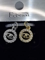Paar Evil Eye Halsketten in Gold und Silber mit runden Anhängern aus Zirkonia-Pavé - Mikro-Pave Auge Gold DL0096