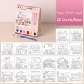 Japanese shop theme watercolor painting set with 20 sheets and built-in 6-color pigment - Japanese Shop Style