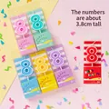 Colorful number 8 birthday candles set in vibrant rainbow shades for cake topper decor - PVC Box Candy Number Candle 8