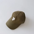 Olive green kids baseball cap with white embroidered letter P in cotton twill - 50-52CM / P Letter Embroidery / Army Green
