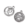 Macro view showing both sides of vintage silver coin pendants with Queen Elizabeth profile - Round 2 Large 6g / 4 Pieces Per Pack