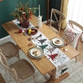 Modern thick cotton-polyester table runner with festive Christmas tree digital prints - Leopard Print Christmas Tree / 30*140cm