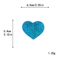 Blue-green sequin heart patch with dimensions 6.5cm by 5.4cm for DIY decoration - Blue Heart*Small Size (Laser) #26