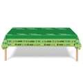 Détail de nappe d'anniversaire verte avec motifs de camion poubelle et bacs de recyclage - Camion Poubelle / 130x220cm
