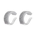 Macro di orecchini a C in argento con incastonatura di pavé di zirconi scintillanti - VE1203 Polsino per Orecchie in Zirconia Pavé / Oro Bianco