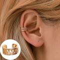 Minimalistische goldene Ohrklemme mit gewebtem Hohlraumdesign für Ohren ohne Ohrlöcher - KC Gold 11589