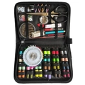 Compact black sewing kit featuring diverse colored threads and essential tools - 172-Piece Set