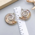 Golden plated nautilus shell pendant with iridescent mother of pearl and spiral texture - Electroplated Gold Cream Acrylic Conch 34x35x8mm (23620)
