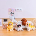 Set of 6 cute dog figurines including Husky and Pug for festive home desktop decoration - A182-06 Set of 6 Dogs
