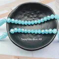 Faceted sapphire blue crystal glass beads with AB iridescent coating for DIY jewelry - Royal Blue Jade AB Color / 3# Flat Bead