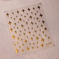 Autocollants 3D dorés pour ongles motif étoiles modèle M-004 avec finition métallique - Style Étoile à Quatre Branches (M-004)