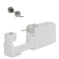 Einweg-Ohrlochstecher-Set mit weißer Pistole und einem 4mm silbernen Metallkugel-Ohrstecker - Stahlfarbe 4mm Kugel