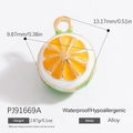 Pendentif tranche d'orange en alliage doré avec finition émaillée colorée - Tranche de Citron/Orange Blanc Vert