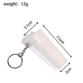 Translucent white durian cup keychain with fish scale texture and metal chain links - White Dragon Scale Cup (Single Ring)