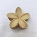 Elegant cream yellow frangipani flower hair claw clip with matte finish for women - Medium Matte Style / 6cm / Ochre Yellow