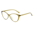 Chic cat-eye sunglasses in translucent olive green frames with clear fashion lenses - Green Frame