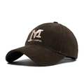 Berretto da baseball marrone vintage con ricamo M in 3D e tesa larga per la protezione solare - Regolabile / Marrone Scuro