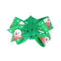 Pince à cheveux nœud de Noël vert avec motif bonhomme de neige et sapin pailleté - Motif Bonhomme de Neige Vert (9#)