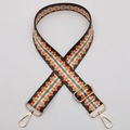 Adjustable wide replacement shoulder strap with orange and blue geometric patterns - Style 579 / Gold